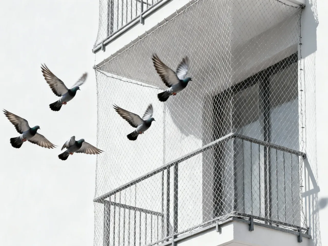 Safety net installation across a residential opening